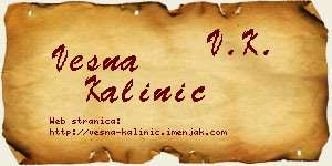Vesna Kalinić vizit kartica